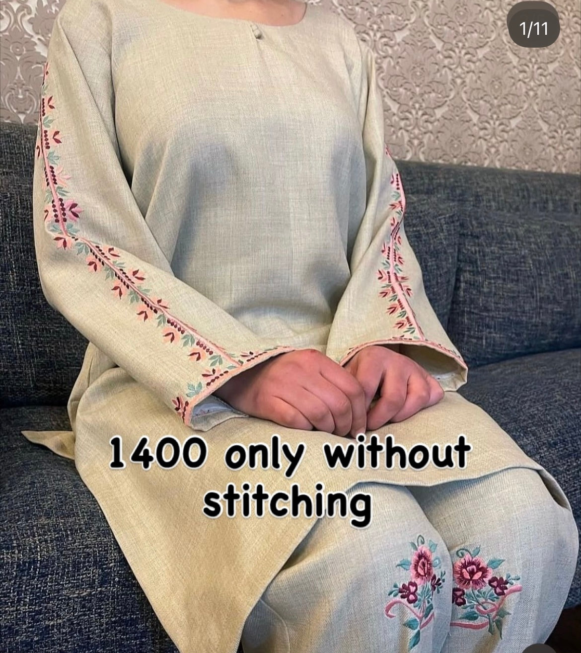 Pashmina boutique thread embroidery without dupta suit 5 mtr